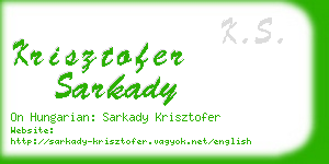 krisztofer sarkady business card